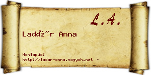 Ladár Anna névjegykártya